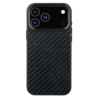 Étui en fibre de carbone avec logo personnalisé, cadre métallique, antichoc, étanche, design de luxe pour 11 12 13 14 15 16 17 Pro Max