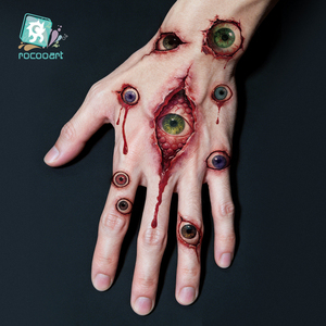 Nouveaux Tatouages Temporaires Réalistes, Autocollants de Tatouage Yeux Horrifiants, Autocollants de Tatouage <span class=keywords><strong>Chauve</strong></span>-<span class=keywords><strong>souris</strong></span> Araignée pour Fête, Cosplay, Maquillage d'Halloween - Product Image 2