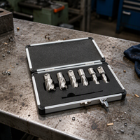 Jeu de 7 forets à noyau en acier rapide pour perçage CNC du métal avec une profondeur de coupe de 30 mm