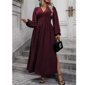 Low Price Long Sleeve Split Thigh Dress Polyester Fabric for Durability |  Alibaba.com