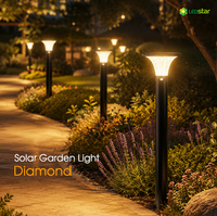 Lámpara Solar LED para Exteriores, Comercial, Impermeable IP65, 1000lm, para Jardín, Parque, Villa, Patio, Calle, Iluminación de Paisajes