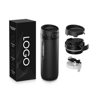 Bouteille d'eau <span class=keywords><strong>isotherme</strong></span> en acier inoxydable à double paroi avec gâchette personnalisée ANSHENG 14/20 oz, tasse à café de voyage pour voiture - Product Image 1