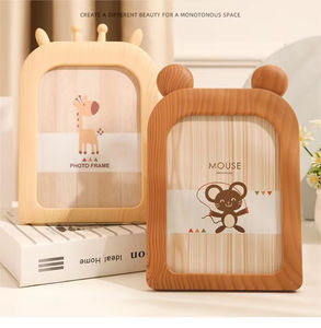 Cadres photo en bois modernes pour la famille, ornements de bureau de dessin animé, cadre photo mural - Product Image 2