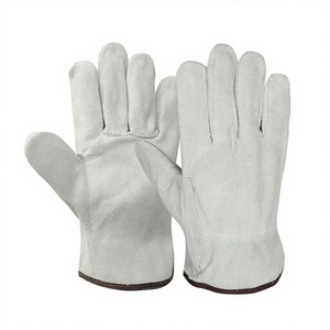 Guantes de Seguridad Industriales para Hombre, de Cuero Vacuno, Blancos, Talla L, 10 Pulgadas, Flexibles y Texturizados, para Trabajo en Camiones, Jardinería y Construcción - Product Image 2