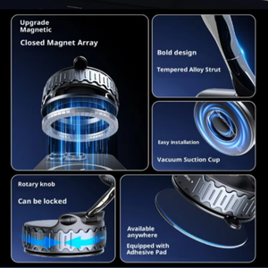 Nuevo soporte para teléfono móvil de aleación de zinc con adsorción al vacío 360, soporte plegable magnético fuerte de calidad para navegación en coche. - Product Image 4