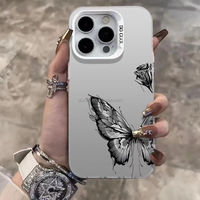 Coques de téléphone portable antichoc en TPU+PC, motif chat curieux coloré argenté, peinture UV, prix usine pour iPhone 16/15/14/13/12