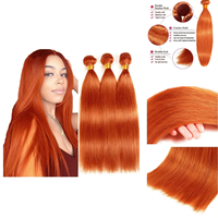 Lots de cheveux 10A couleur orange, ondulés, vierges, 100% cheveux humains brésiliens Remy de qualité supérieure pour femmes noires