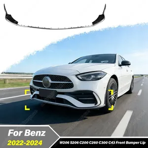 สำหรับรถยนต์เมอร์เซเดส-เบนซ์ ซีคลาส W206 S206 C200 C260 C300 C43 AMG ปี 2022 2023 2024 ชุดแต่งสปอยเลอร์กันชนหน้า - Product Image 1
