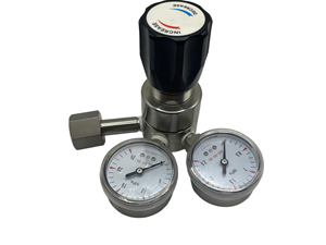 Régulateur hydraulique à double manomètre CGA330 en acier inoxydable 316L pour gaz Hélium, SO2, CO2 avec plage de débit de 100m³/h - Product Image 5