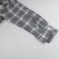 Chemises en flanelle à carreaux grises pour hommes, coupe ample et droite, 100% coton, manches longues, vêtements de travail