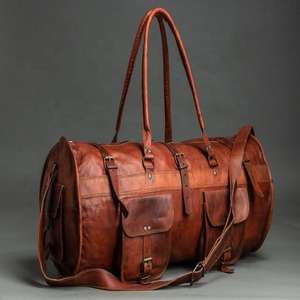 Sac de voyage de luxe portable en cuir véritable 100 % authentique, idéal pour le sport, les week-ends et les voyages d'affaires pour hommes – Vente chaude - Product Image 1