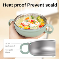 Ensemble de vaisselle pour bébé en silicone de qualité alimentaire : bavoir, cuillère, bol, accessoires de repas pour enfants
