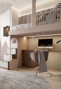 Design d'intérieur de <span class=keywords><strong>chambre</strong></span> d'adolescent <span class=keywords><strong>moderne</strong></span> Lit mezzanine pour <span class=keywords><strong>adulte</strong></span> style avec canapé <span class=keywords><strong>Chambre</strong></span> d'enfants avec grille - Product Image 6