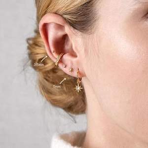 Juego de Aretes de Titanio G23 Getta Jewelry, Joyería Corporal de Moda con Parte Trasera Plana, con Diamantes Naturales Sueltos y Circonita como Piedra Principal - Product Image 2