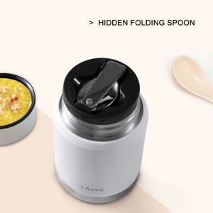 <span class=keywords><strong>Thermos</strong></span> da 20oz/600ml <span class=keywords><strong>per</strong></span> Cibo <span class=keywords><strong>Caldo</strong></span> e Zuppe, Contenitore Termico con Cucchiaio Pieghevole, Borraccia in Acciaio Inox a Doppia Parete - Product Image 3