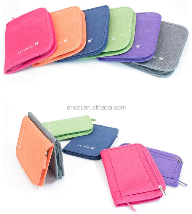 Encai New Design Folder Travel Passport Bags for Ticket & Cards Holder Fashion Passport Wallet