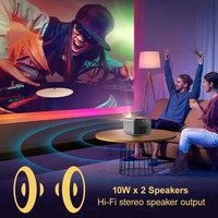 Projecteur vidéo d'extérieur 4K Full HD Android 11 2000-2500 ANSI Lumen Haut-parleurs stéréo HIFI portables de poche Écran sans fil