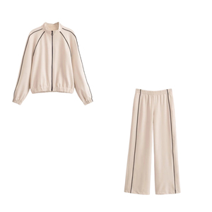 Quần nữ thời trang Xuân 2025 KAR&OT, phối viền tương phản, ống rộng, dễ phối đồ, cạp cao, kiểu dáng năng động 1165027 1165127 - Product Image 6