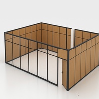 Système de cloisons modulaires de bureau insonorisées en aluminium, panneaux de 85 mm d'épaisseur avec cadre en verre trempé, certifié BIFMA pour