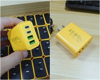 Universel PD 65W 30W USB Type C Jaune Adaptateur Secteur Brique EU US Plug Charge Rapide Cube Bloc Chargeur de Téléphone Portable Sortie AC