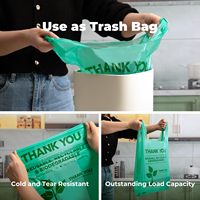 Sacs de courses personnalisés biodégradables en plastique PLA PBAT compostables, sacs à poignée en forme de T pour supermarchés et commerces de détail