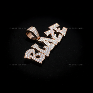 Collar con Letra de Moissanita Oro Rosa BLAZE, Colgante de Alfabeto de Plata Esterlina 925, Charm Inicial Chapado en Oro, Joyería Elegante para Regalo - Product Image 2