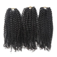 Extensions de cheveux humains bruts vierges super double drawn, qualité supérieure, brillants, doux, bouclés crépus, à crocheter, en promotion