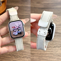 Bracelet de montre magnétique en nylon tressé fin avec bordure en dentelle pour Apple Watch 38mm 40mm 41mm 42mm 44mm 45mm 46mm 49mm – Idéal pour le quotidien