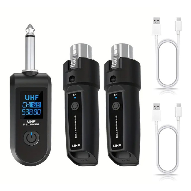 Professional UHF Wireless Microphone System Audio Transmitter Receiver for Musical Instrument Stage Performance