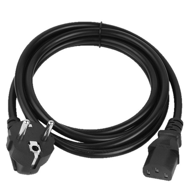 High Quality 1.5-Meter Black EU PVC IP11 IEC Power Cord for Laptops/Desktops Rated 10A with C13/C7/C5 Ends