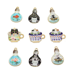 Lindo café <span class=keywords><strong>taza</strong></span> gato bombilla esmalte encantos DIY pareja baratijas collar pulsera pendientes <span class=keywords><strong>Kawaii</strong></span> <span class=keywords><strong>taza</strong></span> <span class=keywords><strong>de</strong></span> té gato aleación colgante - Product Image 4