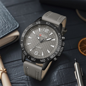 WJ-11465 <span class=keywords><strong>Gros</strong></span> 2024 Grandes Montres <span class=keywords><strong>Homme</strong></span> à Cadran. Montres <span class=keywords><strong>Homme</strong></span> en Cuir à Boîtier en Alliage avec Logo Personnalisé et Mouvement à Quartz - Product Image 3