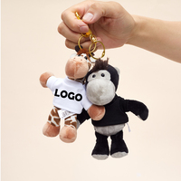 Peluche personnalisée avec logo imprimé, mascotte animale, cadeaux pour la promotion scolaire, souvenirs d'événements scolaires, porte-clés en peluche pour l'admission