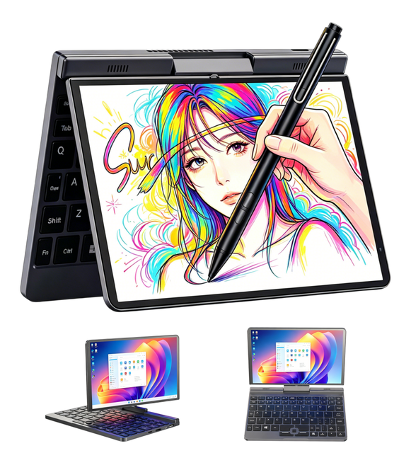 New Intel 8-inch Convertible Mini Laptop N95 Processor DDR5 12GB 128/256/512GB SSD Touch Screen 360 Rotary WiFi 6 Business