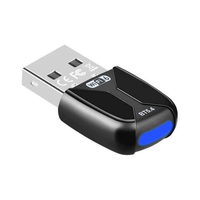 Free Driver USB Wi-Fi 6 BT5.4 Adapter 900Mbps Dual Band 5GHz WiFi 6 802.11ax External Wireless Network Card for Desktop Laptop