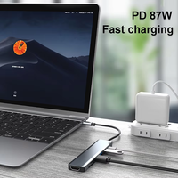 Base de Conexión USB-C 7 en 1 Justlink, 4K30Hz con 100W PD, Lector SD/TF, Aleación de Aluminio, para MacBook y Laptop, en Stock