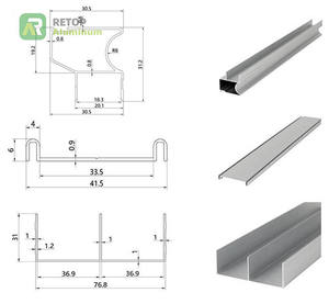Profil Jalur Ganda Jalur Atas Bawah <span class=keywords><strong>Aluminium</strong></span> Kustom Lemari Pakaian Foshan Profil Pintu Geser - Product Image 6
