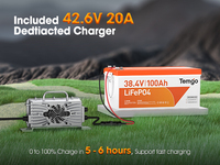 Baterai Lithium 36V 100Ah untuk Golf Cart dengan Layar LCD, Dilengkapi Smart BMS Bluetooth, Baterai Golf Cart 48V 105Ah