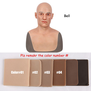 Masquerade ngụy trang sproof đạo cụ Silicone đầy đủ Mũ trẻ nam đầu mặt nạ hói cho Diễn viên quay phim chụp cosplay - Product Image 6