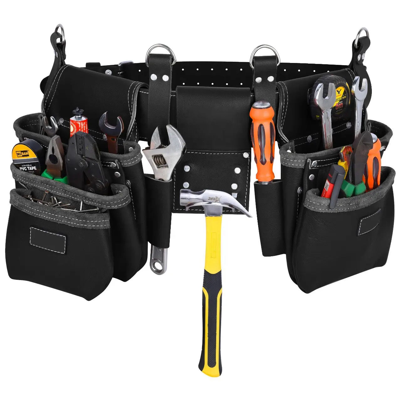 Professional Waterproof Portable Workforce Storage Electrical Electrician Heavy Duty Tool Bag Hardware Work Folding Black Custom