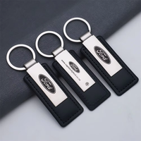 Porte-clés en cuir personnalisé avec logo, plaques métalliques gravées au laser, porte-clés en PU noir et marron pour cadeaux d'entreprise de marques automobiles