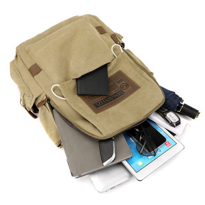 Men's Stylish <b>Backpack</b> <b>Waterproof</b> Canvas Material Trendy Design School Sports Casual & Travel Use - Product Image 2