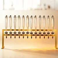 Mesin Pengisi Cairan Parfum Bar 12 Botol Kustom OEM, Stand Aluminium, Isi Ulang, untuk Toko Kecantikan dan Toko Parfum Ritel
