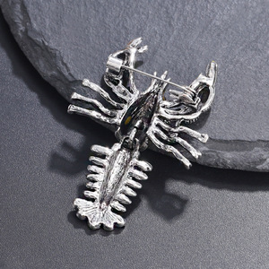 Broche de langosta <span class=keywords><strong>Boston</strong></span> con alfiler oscilante flexible, flor de pintura de aleación, simulación realista, accesorio de <span class=keywords><strong>ropa</strong></span> fijo - Product Image 5