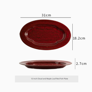 Assiette en céramique Cloud Mist de 12/14 pouces, plat de service ovale pour le <span class=keywords><strong>poisson</strong></span>, les desserts, le petit-déjeuner et l'utilisation en restaurant - Product Image 4