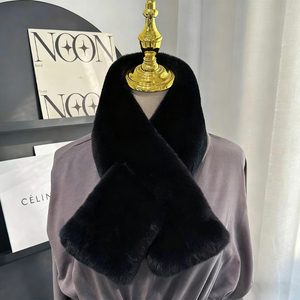 Écharpe élégante et écologique pour <span class=keywords><strong>femme</strong></span> en fourrure de lapin Rex multicolore, coupe-vent, <span class=keywords><strong>cache</strong></span>-<span class=keywords><strong>cou</strong></span> pour le <span class=keywords><strong>ski</strong></span> par temps froid - Product Image 1