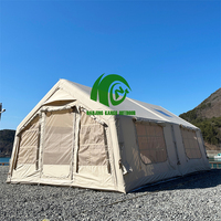 Tente de glamping gonflable 4 saisons pour 2 à 8 personnes, facile à installer, imperméable et respirante, en toile Oxford pour l'extérieur.