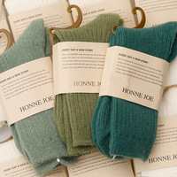 Chaussettes en laine à motif rayé en tricot, bleu cerf Klein, pour fille, collection Hiver 2026