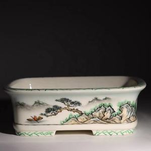 Vaso per bonsai Yixing con disegno a mano - Product Image 1