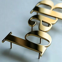 Letras del Alfabeto Personalizadas en Acero Inoxidable, Fabricante de Letreros, Corte Láser de Metal, Latón Dorado, Letras 3D para Hoteles, Decoración de Paredes